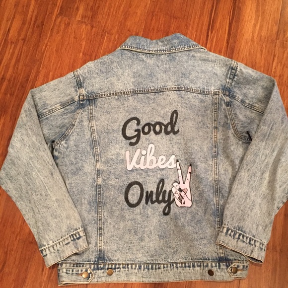good vibes only jean jacket